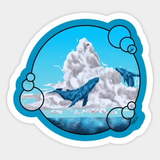 Ballenas en el cielo - Whales in the sky Sticker